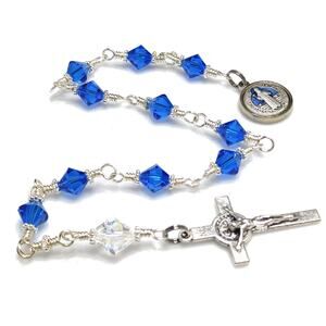 St. Benedict Blue Handmade One Decade Rosary